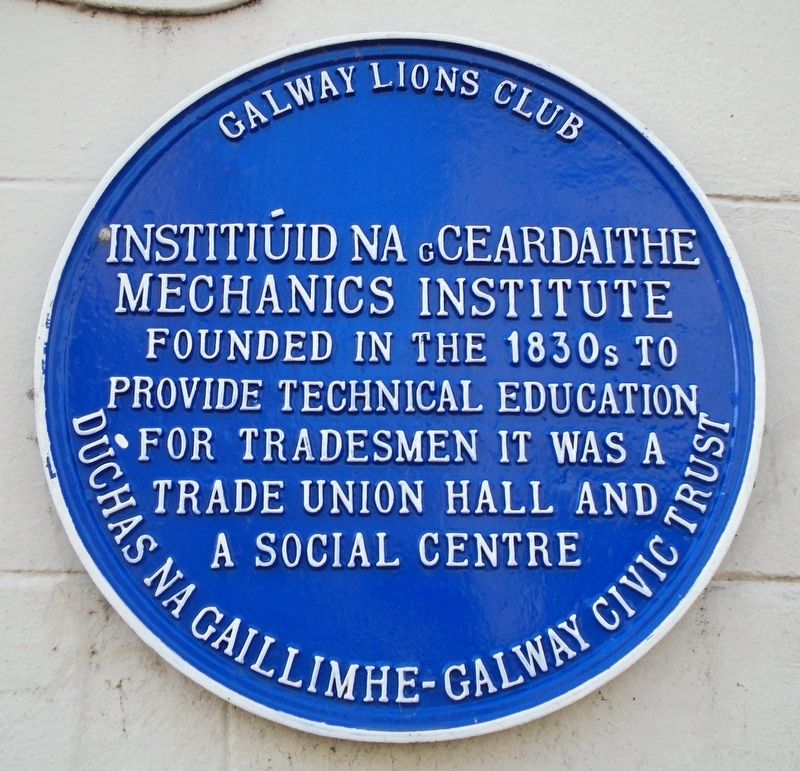 Mechanics Institute/Institi�id na gCearndaithe Marker image. Click for full size.