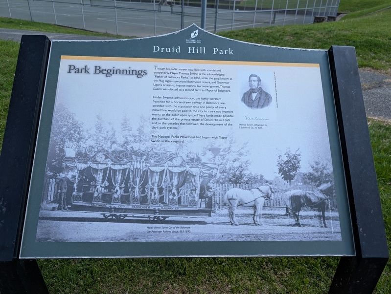 Druid Hill Park: Park Beginnings Marker image. Click for full size.