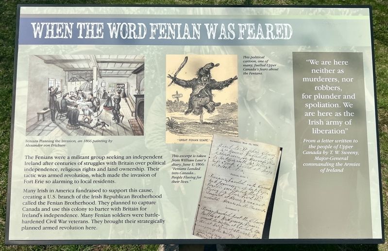 When the Word Fenian was Feared Marker. Click for full size. When the Word Fenian was Feared Marker image. Click for full size.