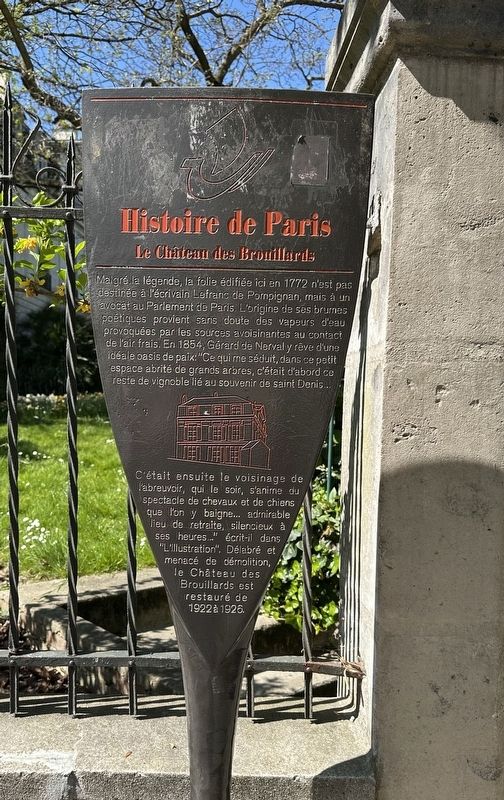 Le Château des Brouillards Marker. Click for full size. Le Château des Brouillards Marker image. Click for full size.