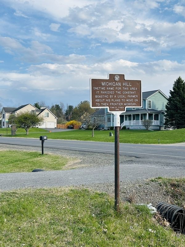 Michigan Hill Marker. Click for full size. Michigan Hill Marker image. Click for full size.