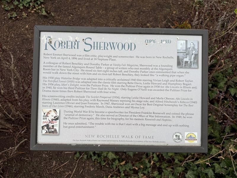 Robert Sherwood Marker. Click for full size. Robert Sherwood Marker image. Click for full size.