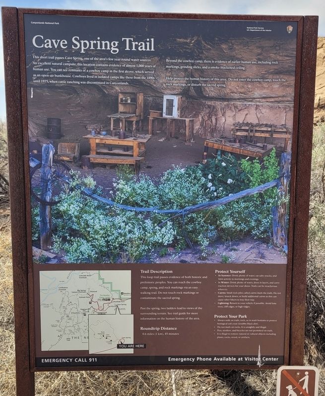 Cave Spring Trail Marker. Click for full size. Cave Spring Trail Marker image. Click for full size.