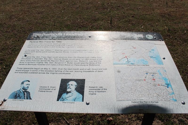 Federal War Plans for 1864 Marker image. Click for full size.