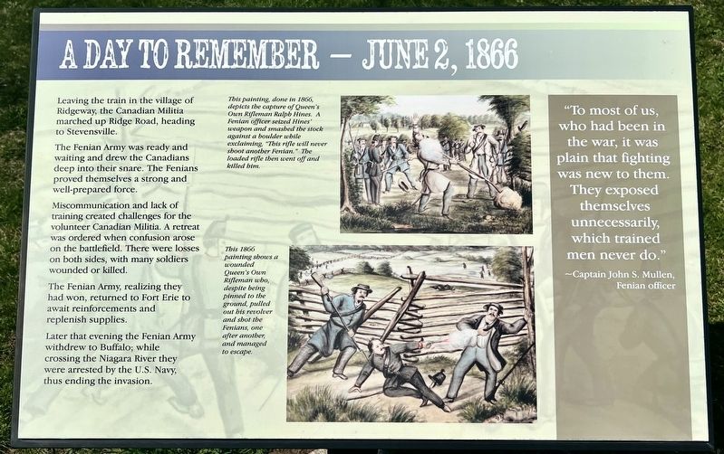 A Day to Remember - June 2, 1866 Marker. Click for full size. A Day to Remember - June 2, 1866 Marker image. Click for full size.