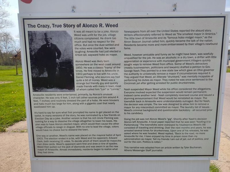 The Crazy, True Story of Alonzo R. Weed Marker image. Click for full size.