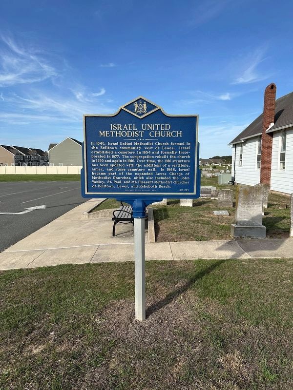 Israel United Methodist Church Marker - wide view. Click for full size. Israel United Methodist Church Marker - wide view image. Click for full size.