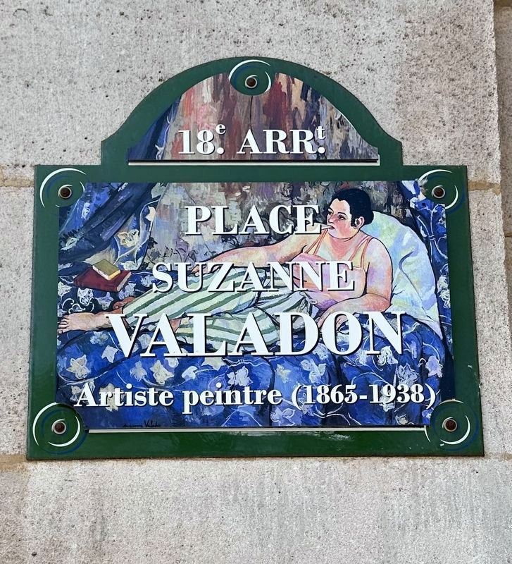 Place Suzanne Valadon street sign image. Click for full size.