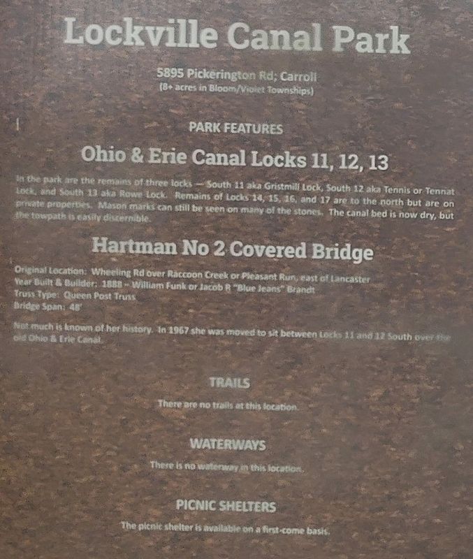 Welcome to Lockville Canal Park Marker image. Click for full size.