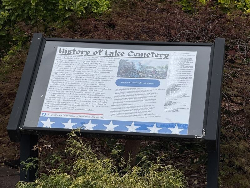 History of Lake Cemetery Marker. Click for full size. History of Lake Cemetery Marker image. Click for full size.