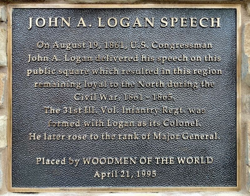 John A. Logan Speech Marker. Click for full size. John A. Logan Speech Marker image. Click for full size.