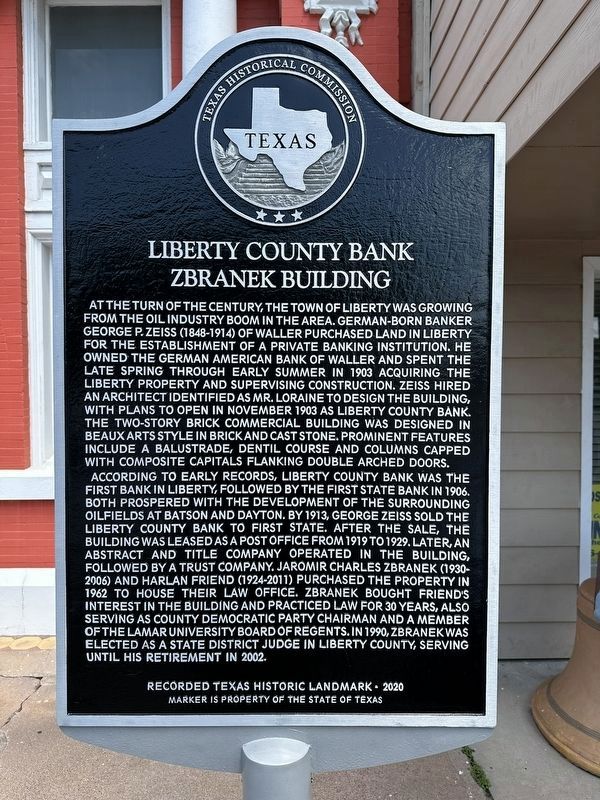 Liberty County Bank Marker image. Click for full size.