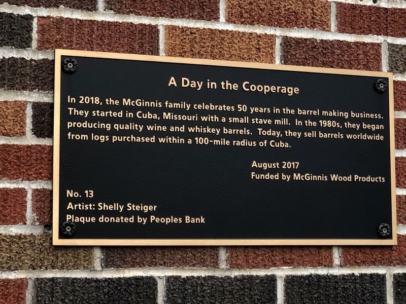 A Day in the Cooperage Marker image. Click for full size.