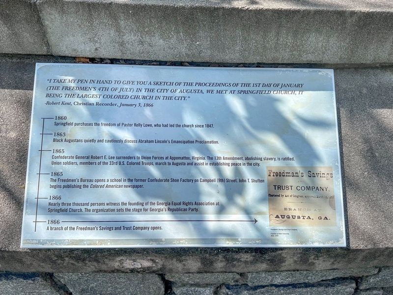 A Historical Timeline of Augusta Marker. Click for full size. A Historical Timeline of Augusta Marker image. Click for full size.