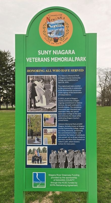 SUNY Niagara Veterans Memorial Park Marker image. Click for full size.