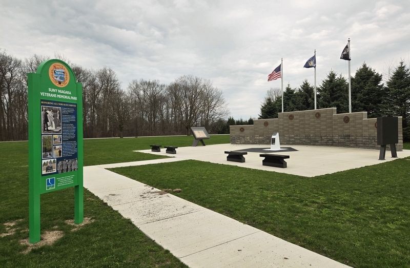 SUNY Niagara Veterans Memorial Park and Marker image. Click for full size.
