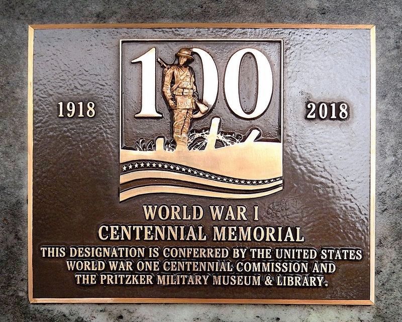 World War I Memorial � 2018 Centennial Marker image. Click for full size.