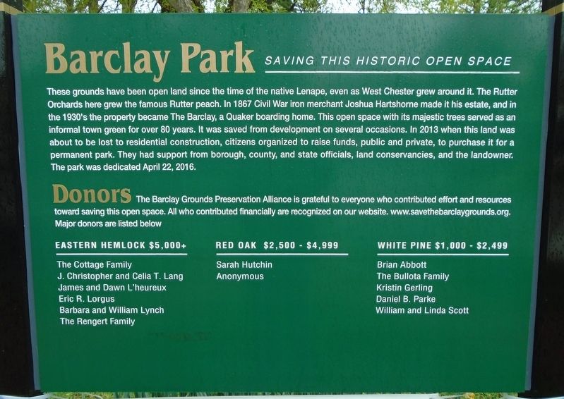 Barclay Park Marker image. Click for full size.