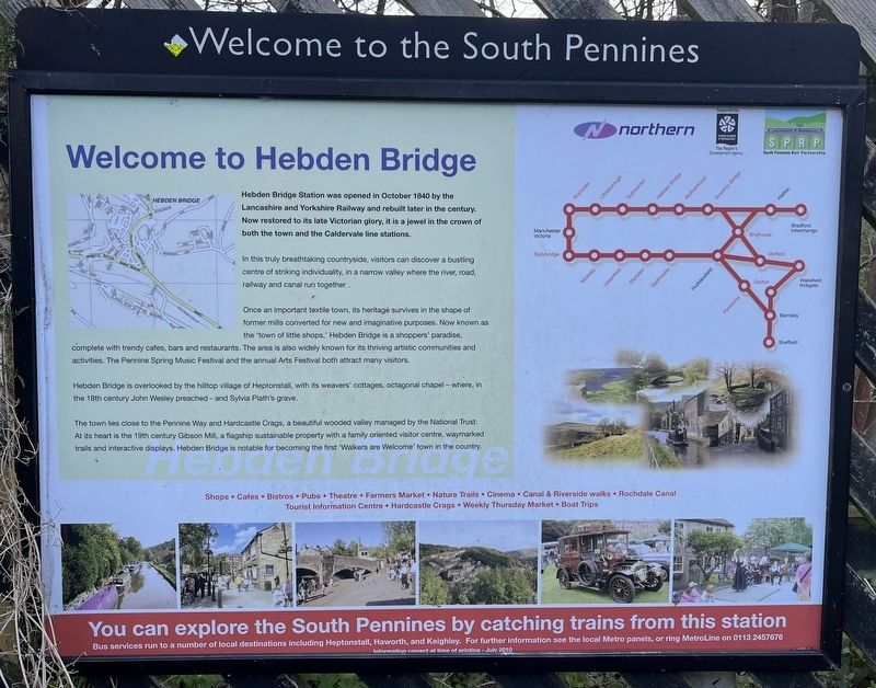 Welcome to Hebden Bridge Marker. Click for full size. Welcome to Hebden Bridge Marker image. Click for full size.