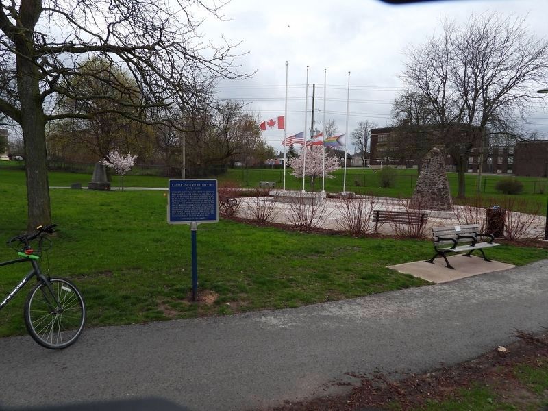 Concrete "Beaver Dams" Marker in context image. Click for full size.