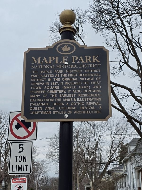 Maple Park National Historic District Marker image. Click for full size.