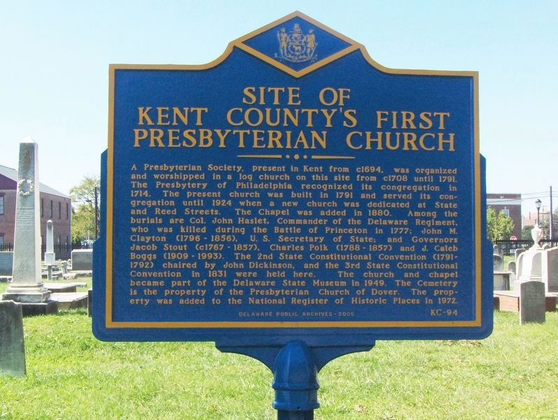 Site Of Kent Countys First Presbyterian Church Marker. Click for full size. Site Of Kent Countys First Presbyterian Church Marker image. Click for full size.