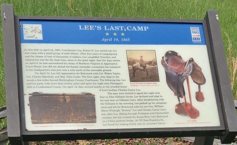 Lee's Last Camp Marker. Click for full size. Lee's Last Camp Marker image. Click for full size.
