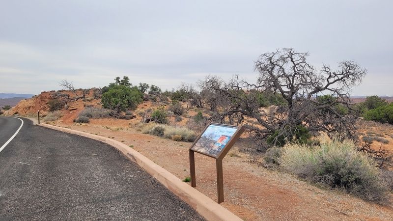 The view of the Casualties of Change Marker along the road. Click for full size. The view of the Casualties of Change Marker along the road image. Click for full size.