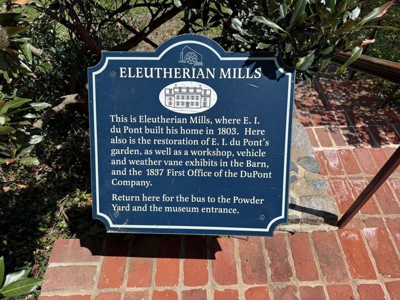 Eleutherian Mills Marker. Click for full size. Eleutherian Mills Marker image. Click for full size.