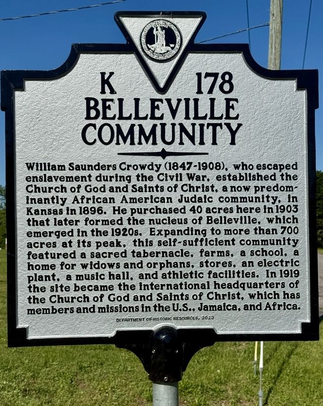 Belleville Community Marker. Click for full size. Belleville Community Marker image. Click for full size.