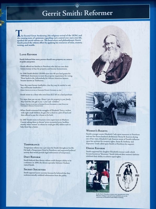 Gerrit Smith: Reformer Marker. Click for full size. Gerrit Smith: Reformer Marker image. Click for full size.