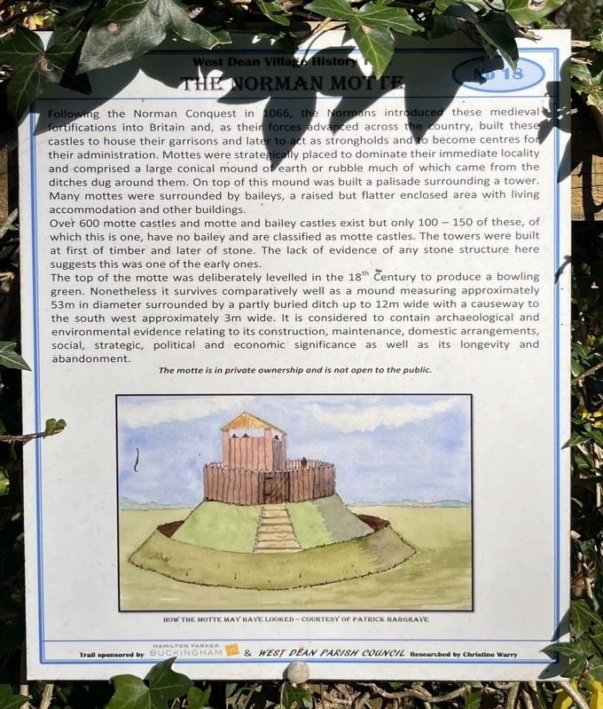 The Norman Motte Marker. Click for full size. The Norman Motte Marker image. Click for full size.