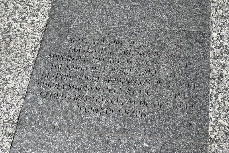 Inscription adjacent to the Point Of Origin image. Click for full size.