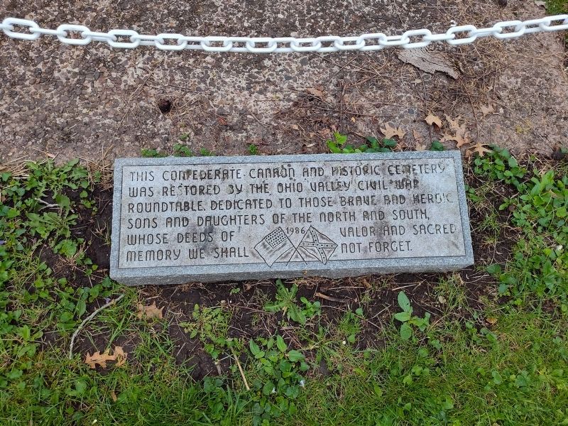 Confederate Cannon and Historic Cemetery Marker. Click for full size. Confederate Cannon and Historic Cemetery Marker image. Click for full size.
