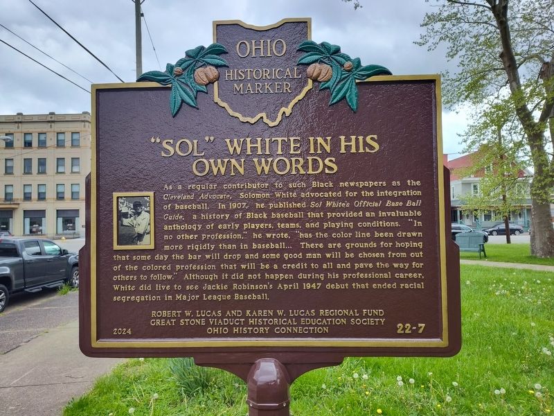 King Solomon White (1868-1955) - Sol White In His Own Words Marker. Click for full size. King Solomon White (1868-1955) - Sol White In His Own Words Marker image. Click for full size.