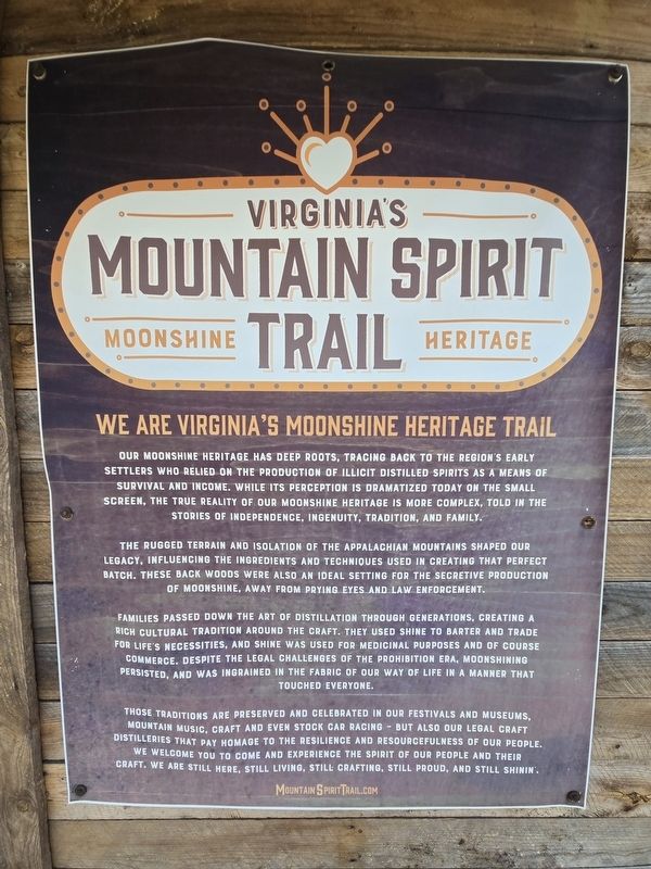 Virginia's Mountain Spirit Trail Marker. Click for full size. Virginia's Mountain Spirit Trail Marker image. Click for full size.