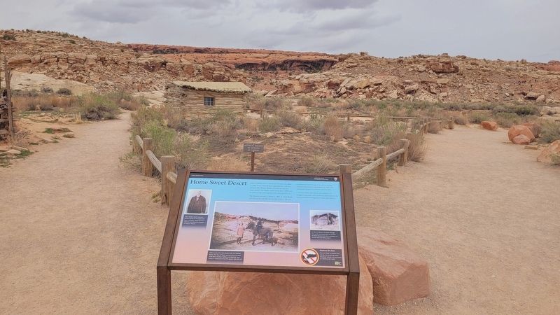 The Wolfe Cabin and the Home Sweet Desert Marker image. Click for full size.