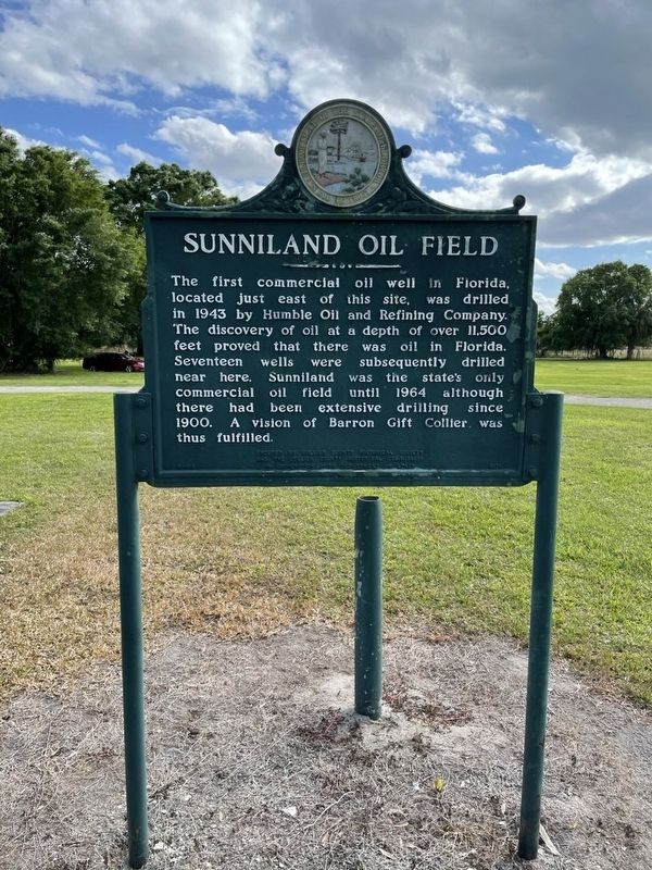 Sunniland Oil Field Marker. Click for full size. Sunniland Oil Field Marker image. Click for full size.