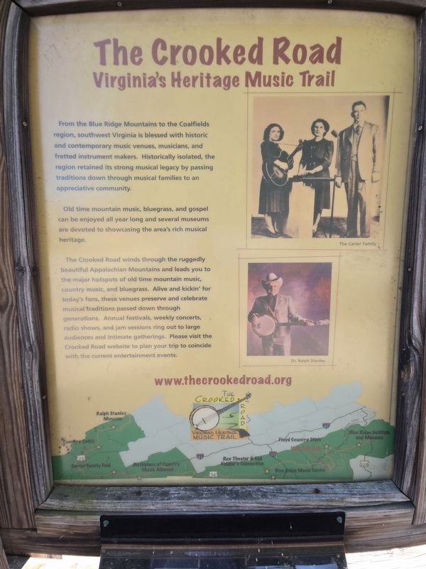 The Crooked Road side of marker. Click for full size. The Crooked Road side of marker image. Click for full size.