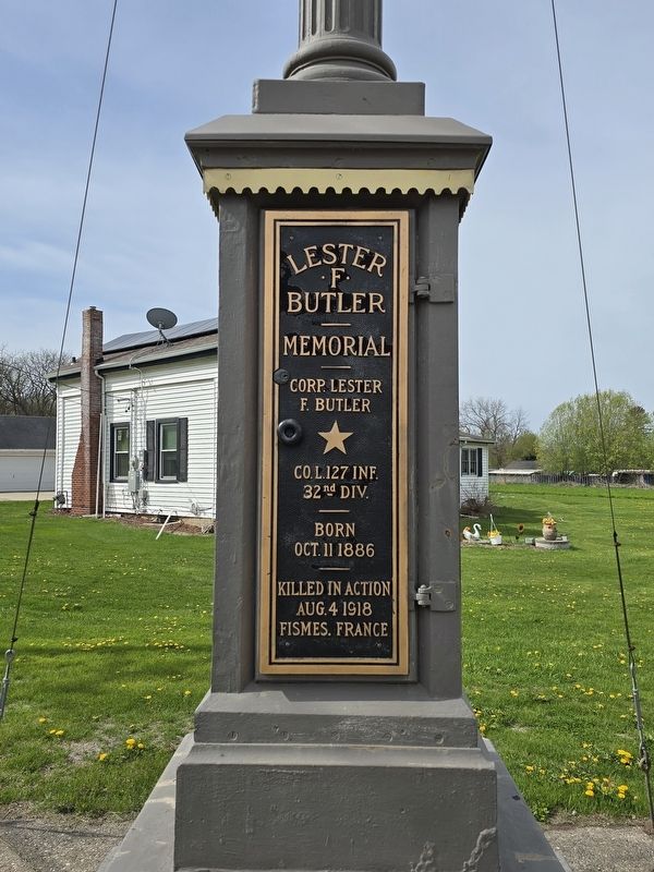Lester F Butler Memorial Marker. Click for full size. Lester F Butler Memorial Marker image. Click for full size.