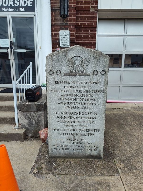 Brookside World War II Veterans Memorial Marker image. Click for full size.