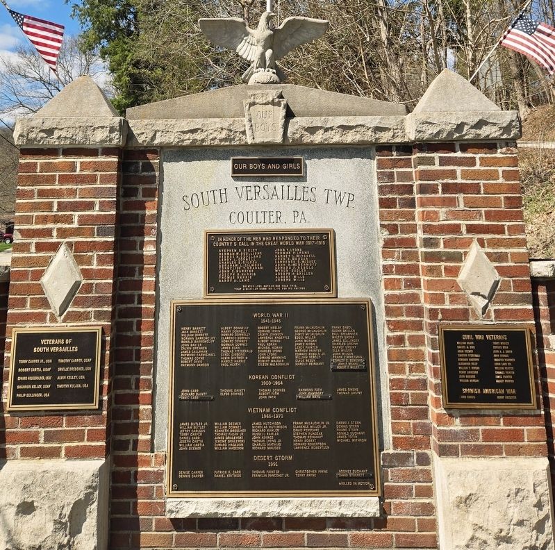 South Versailles Township Veterans Memorial. Click for full size. South Versailles Township Veterans Memorial image. Click for full size.