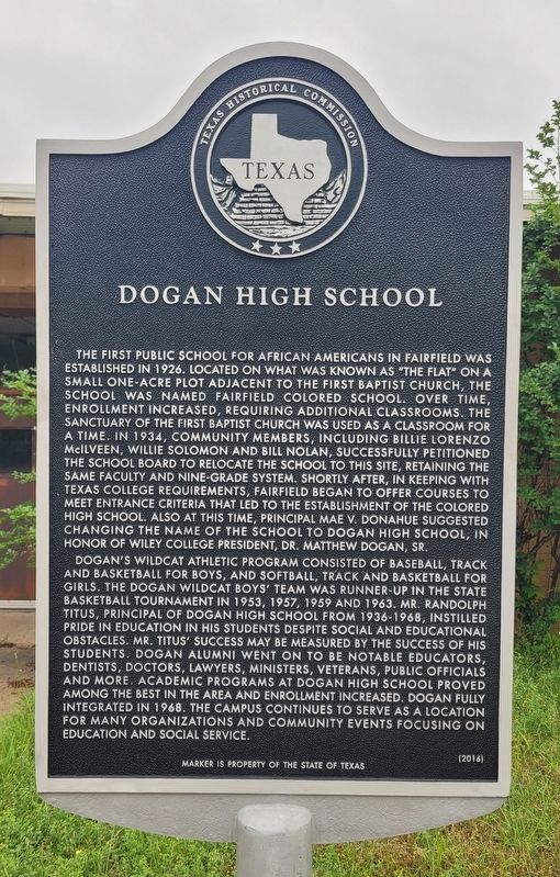 Dogan High School Marker image. Click for full size.