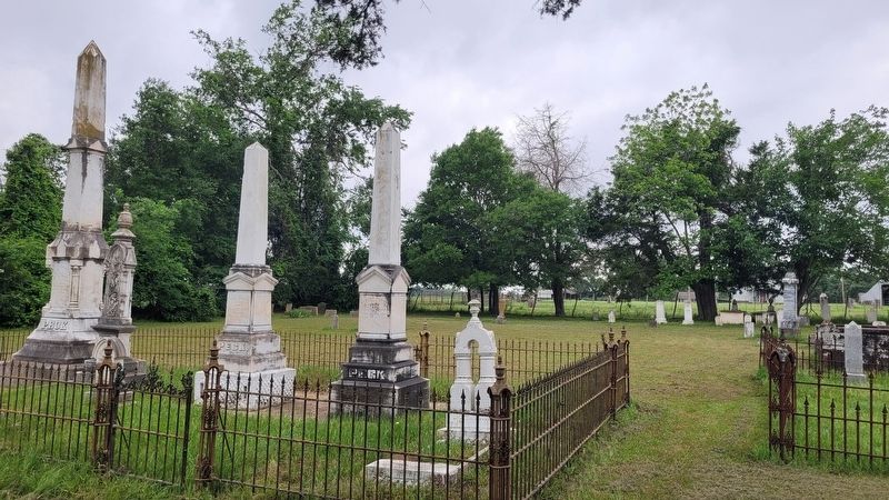 The view of the cemetery with the David Hall Love Marker in the background image. Click for full size.
