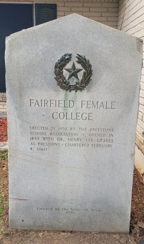 Fairfield Female College Marker. Click for full size. Fairfield Female College Marker image. Click for full size.