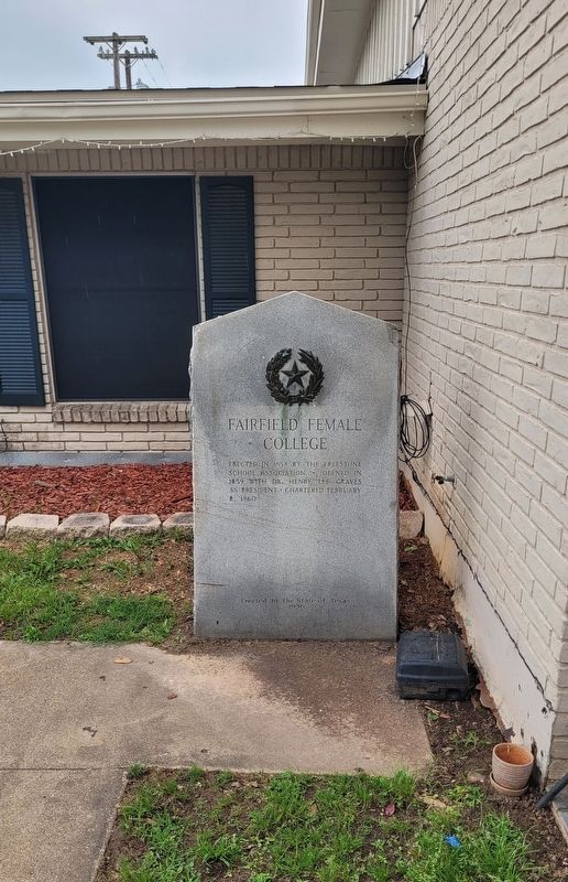Fairfield Female College Marker. Click for full size. Fairfield Female College Marker image. Click for full size.