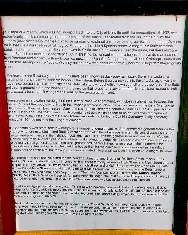 The Village of Almagro Marker. Click for full size. The Village of Almagro Marker image. Click for full size.