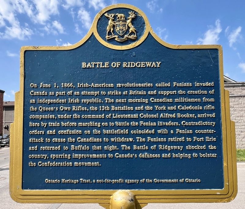 Battle of Ridgeway Marker image. Click for full size.