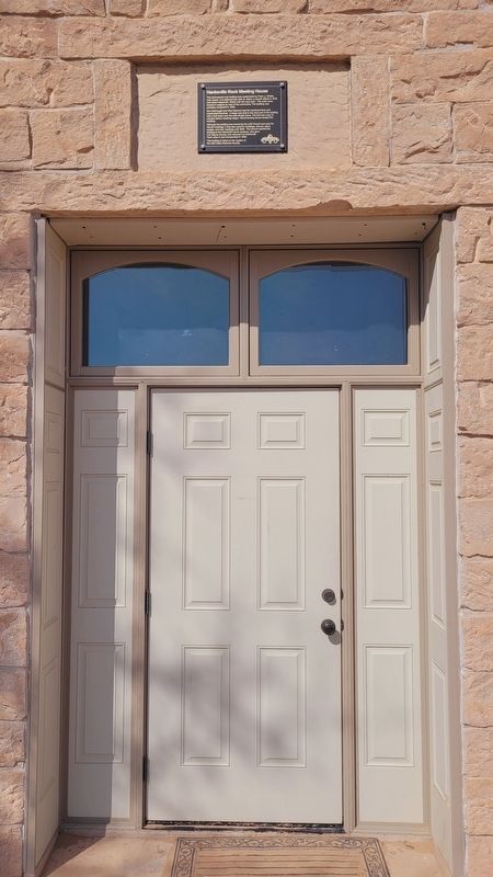 The entrance to the Hanksville Rock Meeting House and Marker. Click for full size. The entrance to the Hanksville Rock Meeting House and Marker image. Click for full size.