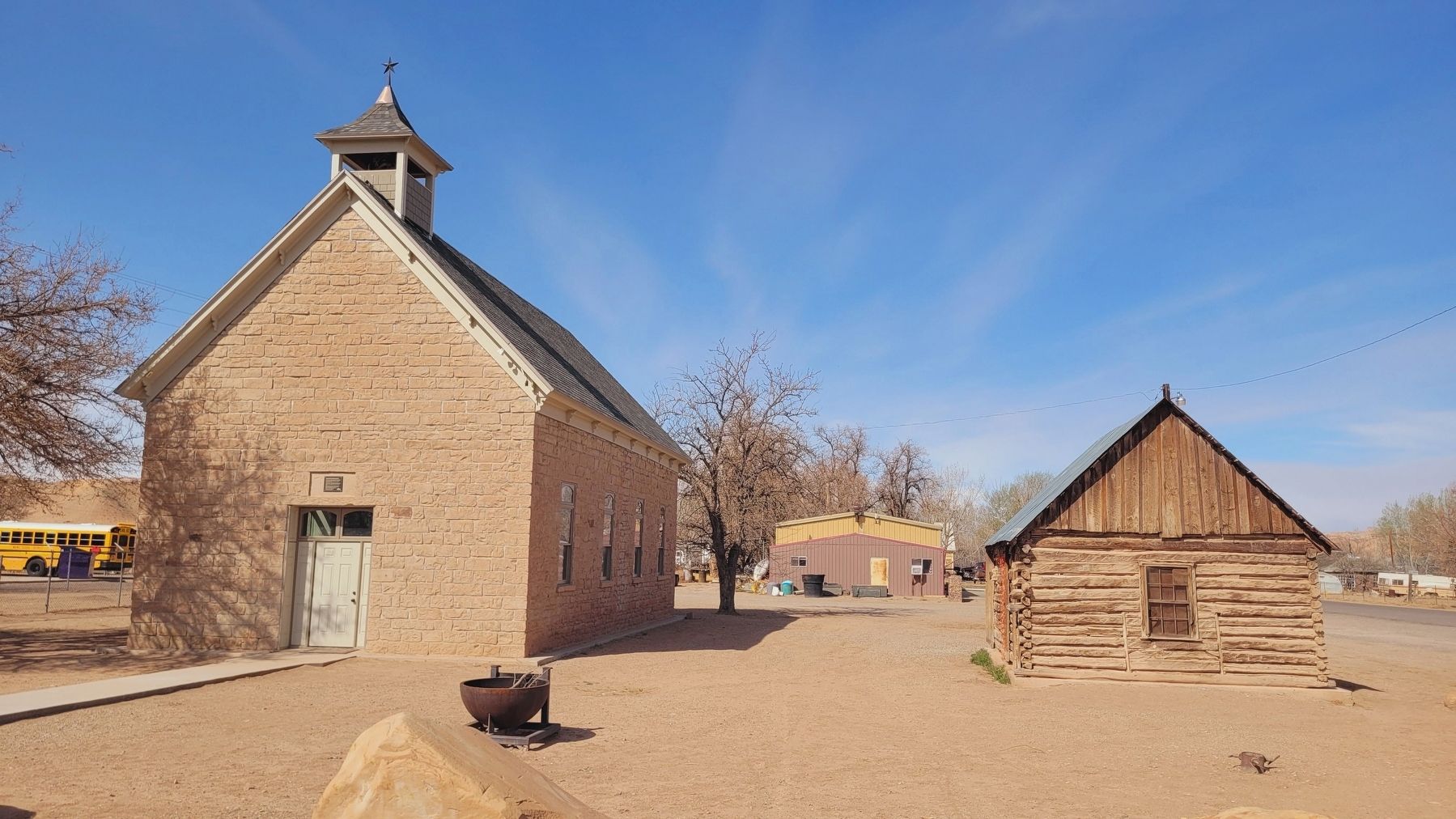 The view of the Hanksville Rock Meeting House and Marker from the street. Click for full size. The view of the Hanksville Rock Meeting House and Marker from the street image. Click for full size.